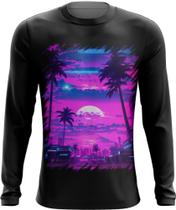 Camiseta Manga Longa Landscape Futuro Vaporwave 11