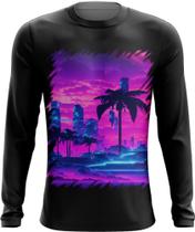 Camiseta Manga Longa Landscape Futuro Vaporwave 2