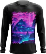 Camiseta Manga Longa Landscape Futuro Vaporwave 4