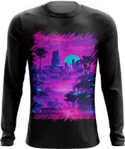 Camiseta Manga Longa Landscape Futuro Vaporwave 8