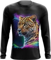 Camiseta Manga Longa Leopardo Velocidade Felino Panthera 1