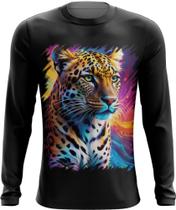 Camiseta Manga Longa Leopardo Velocidade Felino Panthera 3
