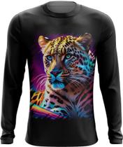 Camiseta Manga Longa Leopardo Velocidade Felino Panthera 7