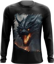 Camiseta Manga Longa Leviathan Infernal Fogo 2