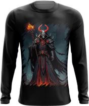 Camiseta Manga Longa Lich Ancião Desenhado Magia 10