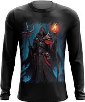 Camiseta Manga Longa Lich Ancião Desenhado Magia 12