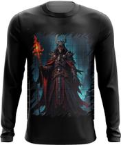 Camiseta Manga Longa Lich Ancião Desenhado Magia 3