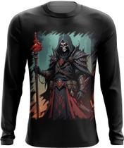 Camiseta Manga Longa Lich Ancião Desenhado Magia 7