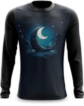 Camiseta Manga Longa Lua Minguante Bonita