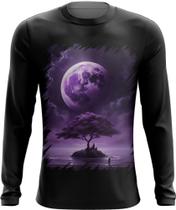 Camiseta Manga Longa Lua Púrpura Luar Roxo Moon Lunar 5 Camiseta Manga Longa Lua Púrpura Luar Roxo Moon Lunar 5
