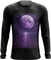 Camiseta Manga Longa Lua Púrpura Luar Roxo Moon Lunar 6 Camiseta Manga Longa Lua Púrpura Luar Roxo Moon Lunar 6