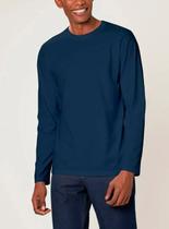 Camiseta Manga Longa Malwee 1000006659 Masculina Gola Redonda Algodão T. P/XGG