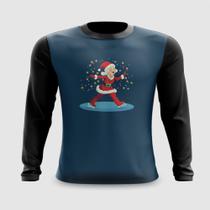 Camiseta Manga Longa Mamãe Noel Patinando no Gelo