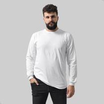 Camiseta Manga Longa Masculina 100% Algodão Lisa