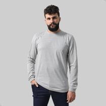 Camiseta Manga Longa Masculina 100% Algodão Lisa