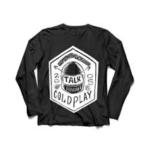 Camiseta Manga Longa Masculina Coldplay Talk