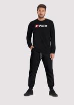 Camiseta manga longa masculina com estampa fico 68570