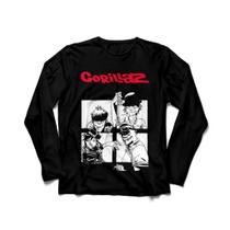 Camiseta Manga Longa Masculina Gorillaz Humanz