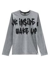 Camiseta Manga Longa Masculina Juvenil Grafite NR 16