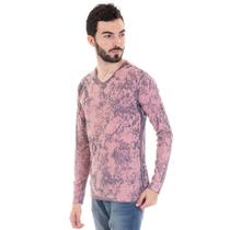 Camiseta Manga Longa Masculina Malha Canelada 3251