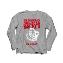 Camiseta Manga Longa Masculina Mr. Robot Série Camiseta Manga Longa Masculina Mr. Robot Série