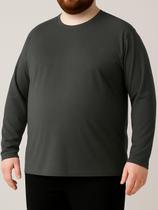 Camiseta Manga Longa Masculina Plus Size G1 G2 G3 Básica e Confortável tecido leve fácil secagem.