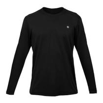 Camiseta Manga Longa Masculina Proteção UV Preta