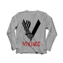 Camiseta Manga Longa Masculina Vikings Série