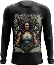 Camiseta Manga Longa Medusa Academia Gym Músculo 2