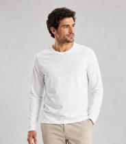 Camiseta Manga Longa Meia Malha Masculina Select Branco