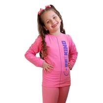 Camiseta Manga Longa Menina Blusa Infantil Criança Estampada