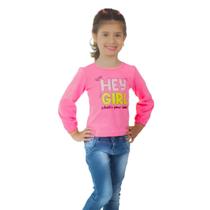 Camiseta Manga Longa Menina Blusa Infantil Criança Estampada