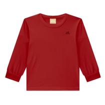 Camiseta Manga Longa Menino em Algodão Vermelho - Milon