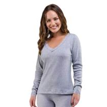 Camiseta Manga Longa Mescla Bela Notte 201009 Com Renda