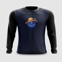 Camiseta Manga Longa Mirtilo Fofo de Chapéu