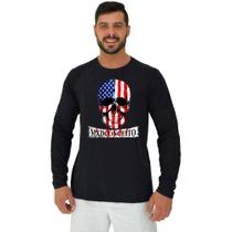 Camiseta Manga Longa Moletinho MXD Conceito American Skull Camiseta Manga Longa Moletinho MXD Conceito American Skull