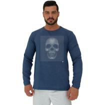 Camiseta Manga Longa Moletinho MXD Conceito Caveira Pontilhada Camiseta Manga Longa Moletinho MXD Conceito Caveira Pontilhada