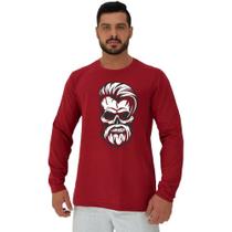 Camiseta Manga Longa Moletinho MXD Conceito Stylish Skull