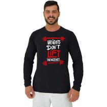 Camiseta Manga Longa Moletinho MXD Conceito Weights Don't Lift