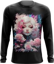 Camiseta Manga Longa Mulher de Rosas Paixão 11