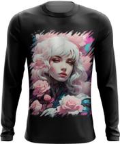 Camiseta Manga Longa Mulher de Rosas Paixão 16