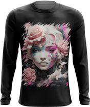 Camiseta Manga Longa Mulher de Rosas Paixão 17 Camiseta Manga Longa Mulher de Rosas Paixão 17