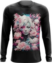 Camiseta Manga Longa Mulher de Rosas Paixão 7