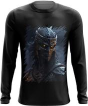 Camiseta Manga Longa Ninja Espectral Trevas Japão Era Edo 4 Camiseta Manga Longa Ninja Espectral Trevas Japão Era Edo 4