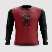 Camiseta Manga Longa Ouriço Ninja Espada