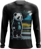 Camiseta Manga Longa Panda Com Roupa Estilosa 1