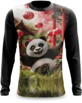 Camiseta Manga Longa Panda Sorridente na China