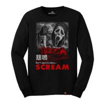 Camiseta Manga Longa Panico Scream Camisa Filme Terror Ghostface Camiseta Manga Longa Panico Scream Camisa Filme Terror Ghostface