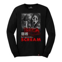 Camiseta Manga Longa Panico Scream Camisa Filme Terror Ghostface