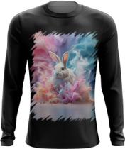 Camiseta Manga Longa Páscoa Coelhinho Explosão de Cores 6